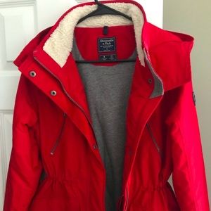 Abercrombie Red Winter Jacket, like new.